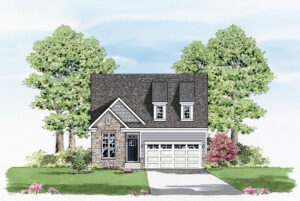 Amelia floor plan rendering by Ward Communities featuring optional second-floor expansion.