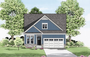 Amelia floor plan rendering by Ward Communities featuring optional second-floor expansion.